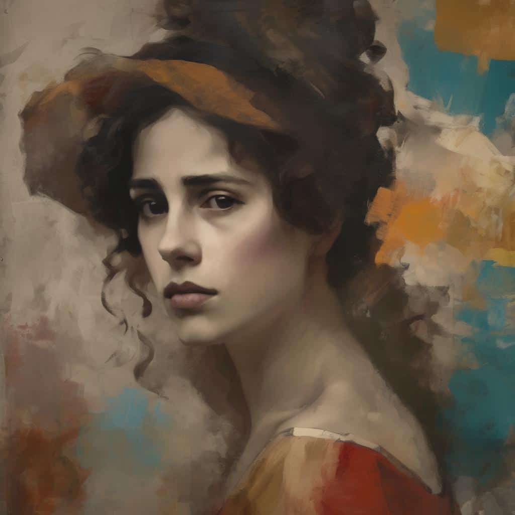 Γυναίκα πορτρέτο με σύγχρονη τέχνη, μεγάλους δημιουργούς, ελληνική τέχνη και μοντέρνα ζωγραφική.